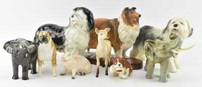 Lot 84 - BESWICK & MELBA WARE - NINE CERAMIC FIGURINES OF ANIMALS