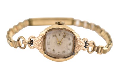 Lot 344 - HALLMARKED 9CT GOLD DRESS WATCH AF