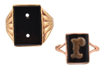 Lot 306 - TWO GOLD SIGNET RINGS
