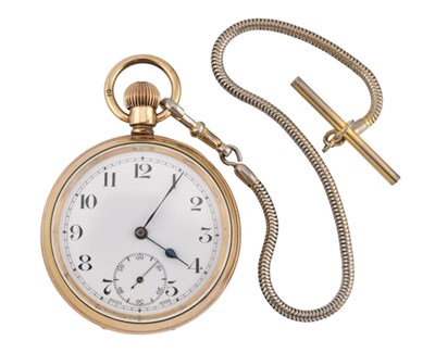 Lot 247 - ELGIN GOLD PLATED OPEN FACE POCKET WATCH