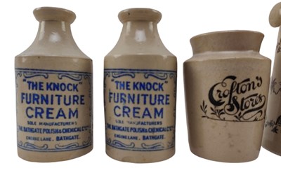 Lot 224 - VINTAGE ADVERTISING. COLLECTION OF SIX STONEWARE JUGS