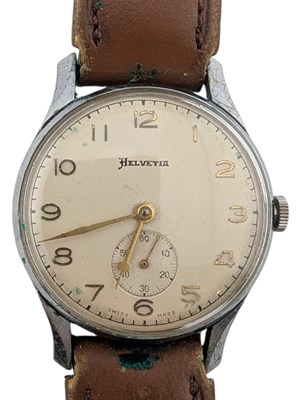 Lot 104 - 1940S / 50S STAINLESS STEEL HELVETIA WRISTWATCH