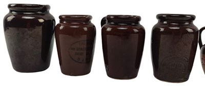 Lot 232 - VINTAGE ADVERTISING. COLLCETION OF FOUR STONEWARE JUGS & COLMAN'S POT
