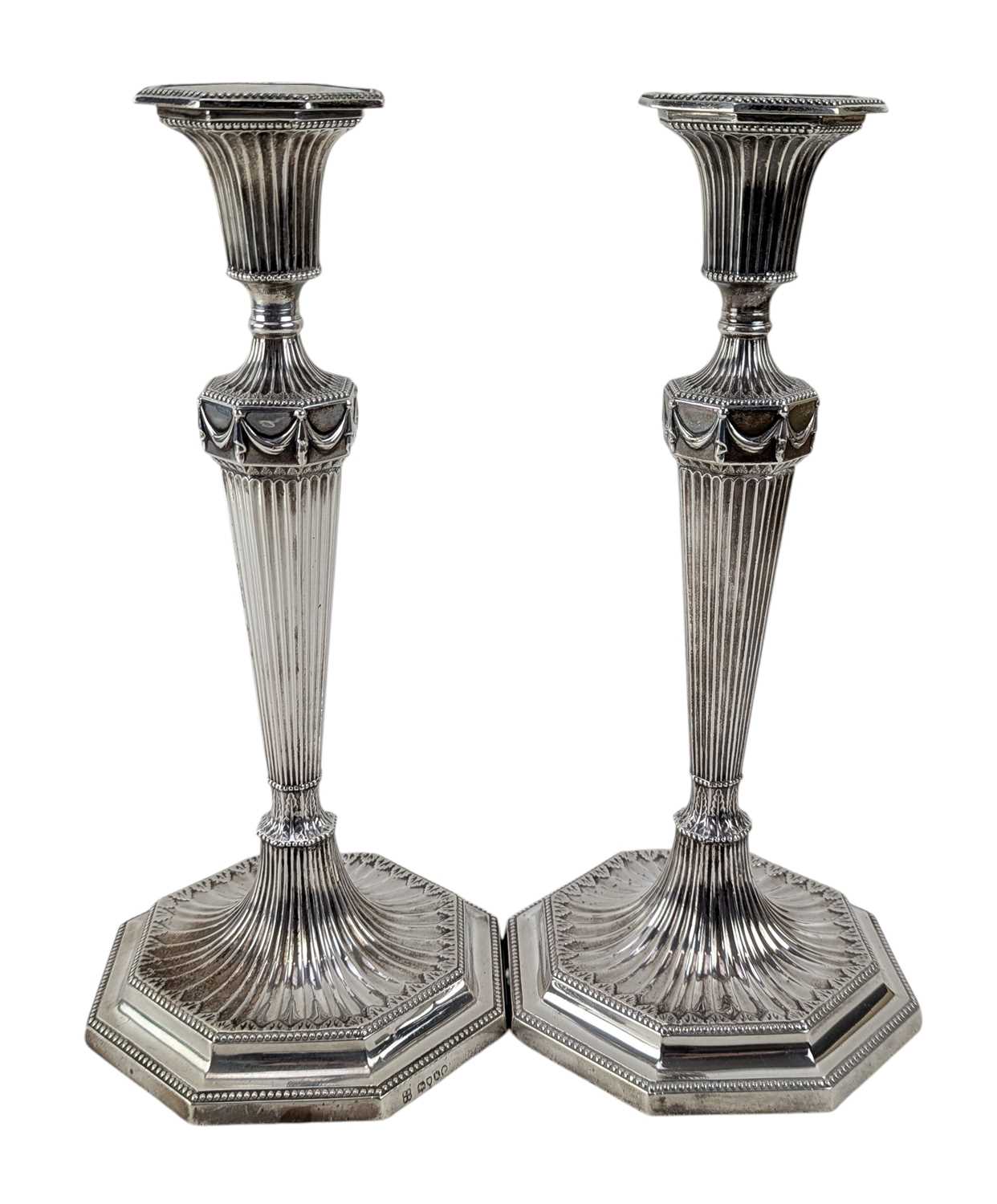 Lot 29 - PAIR OF 19TH CENTURY VICTORIAN HALLMARKED SILVER CANDLESTICKS