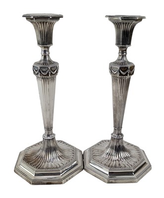 Lot 29 - PAIR OF 19TH CENTURY VICTORIAN HALLMARKED SILVER CANDLESTICKS