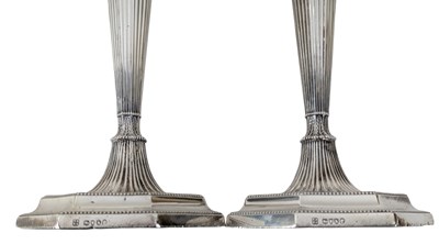Lot 29 - PAIR OF 19TH CENTURY VICTORIAN HALLMARKED SILVER CANDLESTICKS