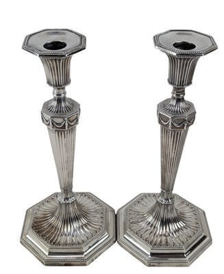 Lot 29 - PAIR OF 19TH CENTURY VICTORIAN HALLMARKED SILVER CANDLESTICKS