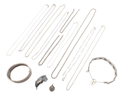 Lot 173 - COLLECTION OF SILVER & WHITE METAL JEWELLERY