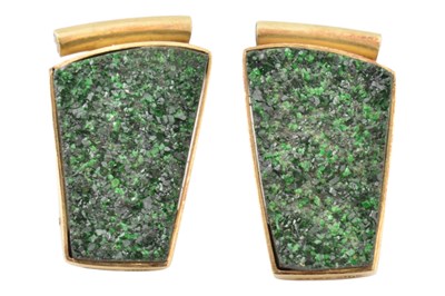 Lot 203 - ULLA HORNFELDT 18CT GOLD ABSTRACT EARRINGS