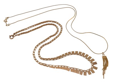 Lot 424 - TWO 9CT GOLD NECKLACES