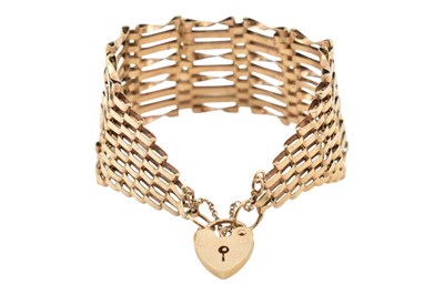 Lot 143 - HALLMARKED 9CT GOLD GATE LINK BRACELET