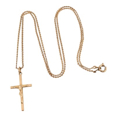 Lot 260 - HALLMARKED 9CT GOLD CROSS PENDANT NECKLACE
