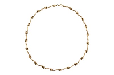Lot 91 - HALLMARKED 9CT GOLD FANCY LINK CHAIN NECKLACE