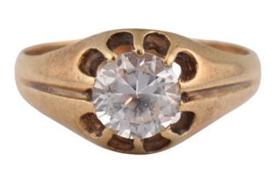 Lot 299 - HALLMARKED 9CT GOLD SINGLE STONE RING