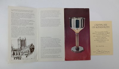 Lot 2 - PAIR OF ELIZABETH II PARCEL GILT CASED WELLS CATHEDRAL GOBLETS