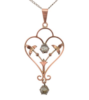 Lot 378 - ART NOUVEAU 9CT GOLD PENDANT & NECKLACE
