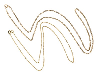 Lot 387 - TWO 9CT GOLD CHAIN NECKLACES