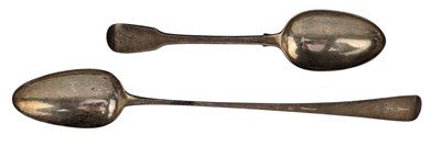Lot 108 - GEORGE III HALLMARKED SILVER SERVING SPOON & HALLMARKED SILVER SPOON