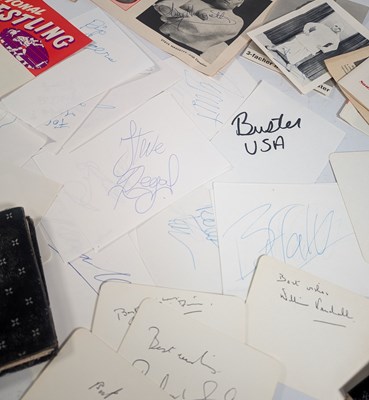 Lot 4 - WRESTLING - LARGE COLLECTION OF AUTOGRAPHS