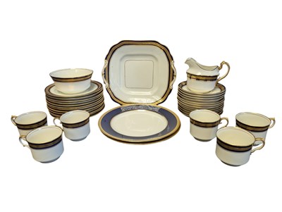 Lot 187 - AYNSLEY - EARLY 20TH CENTURY COBALT BLUE & GILT CHINA TEA SERVICE