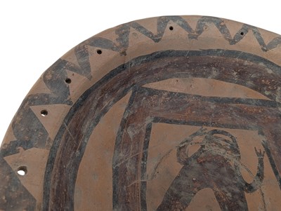 Lot 46 - LARGE CHINESE PAINTED NEOLITHIC POTTERY MAJIAYAO STEM FOOD VESSEL 马家窑 彩绘 高脚豆