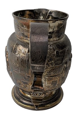 Lot 4 - LARGE EARLY 20TH CENTURY CONTINENTAL SILVER REPOUSSE WATER JUG