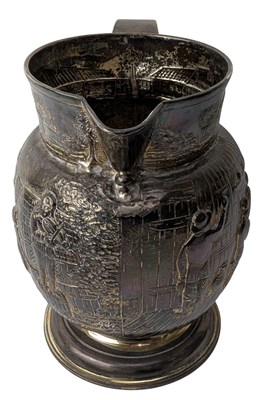 Lot 4 - LARGE EARLY 20TH CENTURY CONTINENTAL SILVER REPOUSSE WATER JUG