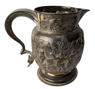 Lot 4 - LARGE EARLY 20TH CENTURY CONTINENTAL SILVER REPOUSSE WATER JUG