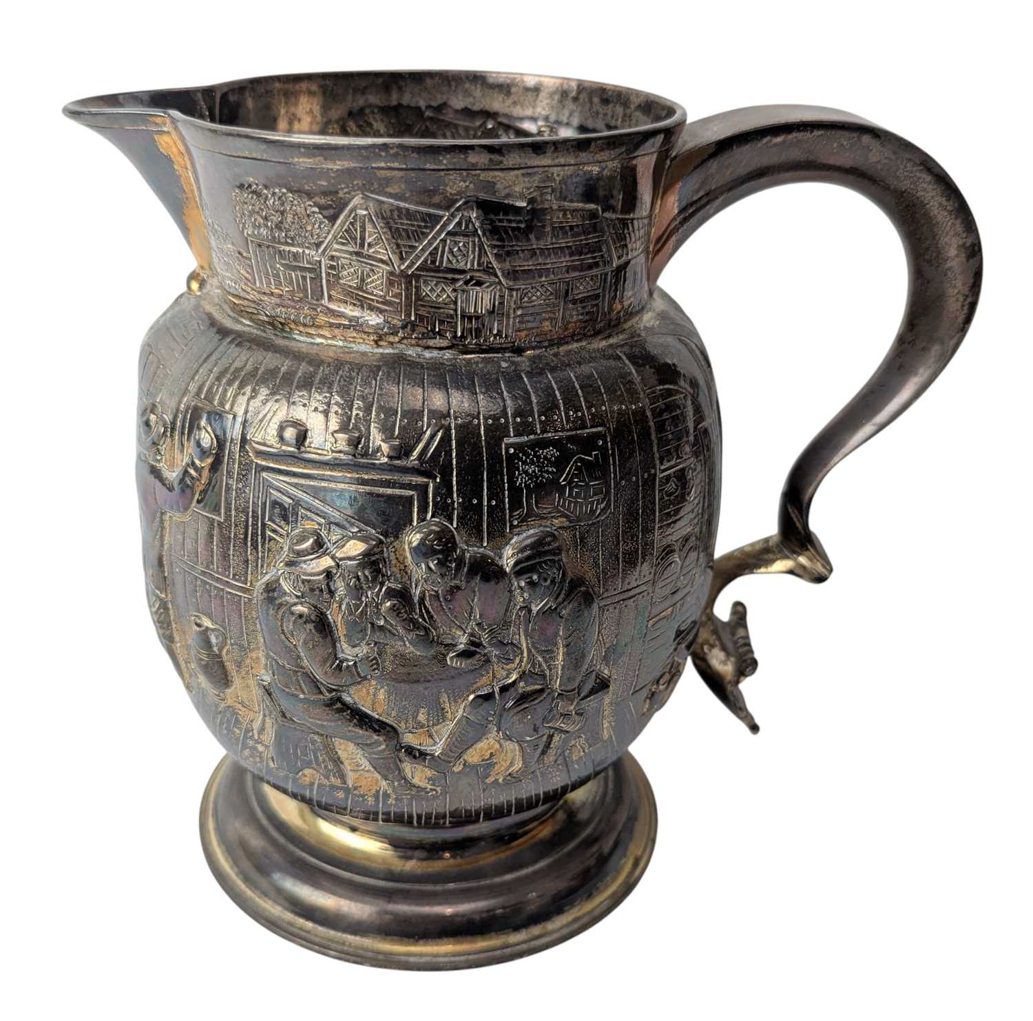 Lot 4 - LARGE EARLY 20TH CENTURY CONTINENTAL SILVER REPOUSSE WATER JUG