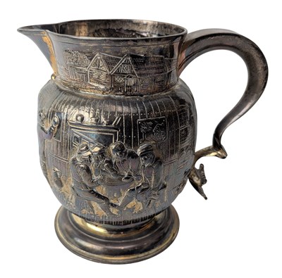 Lot 4 - LARGE EARLY 20TH CENTURY CONTINENTAL SILVER REPOUSSE WATER JUG