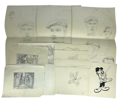 Lot 156 - HAROLD WHITAKER - 1947 DRAFT SKETCHES OF SOLDIERS, AND OTHERS