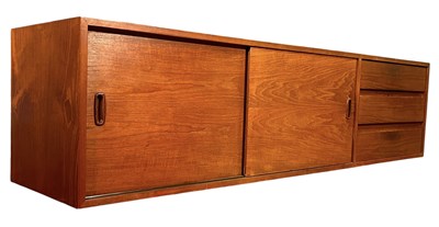 Lot 583 - MID CENTURY DANISH DESIGNER TEAK FLOATING SIDEBOARD