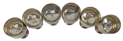 Lot 31 - SIX 20TH CENTURY 925 STERLING SILVER GOLBETS / DRINKING VESSELS