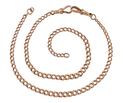 Lot 207 - EARLY 20TH CENTURY 9CT GOLD WATCH CHAIN