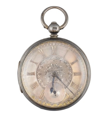 Lot 393 - HALLMARKED SILVER OPEN FACED KEY WIND POCKET WATCH