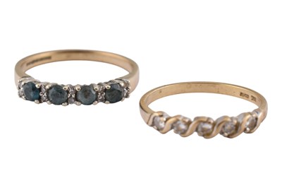 Lot 352 - TWO HALLMARKED 9CT GOLD GEM SET RINGS