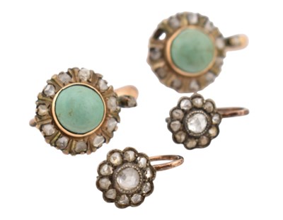 Lot 245 - TWO PAIRS OF EARLY 20TH CENTURY EARRINGS