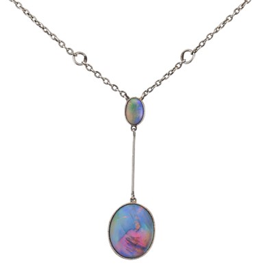 Lot 34 - EARLY 20TH CENTURY CIRCA 1920S OPAL PENDANT NECKLACE