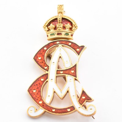 Lot 103 - ROYAL INTEREST GOLD EDWARD & ALEXANDRA ROYAL CYPHER BROOCH PIN
