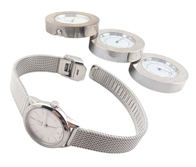 Lot 203 - PHILIPPI TRIO WEATHER STATION CLOCK & A STAINLESS STEEL CALVIN KLEIN WATCH