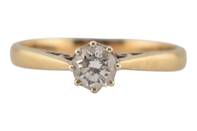 Lot 252 - HALLMARKED 9CT GOLD & DIAMOND SOLITAIRE RING
