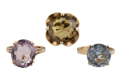 Lot 321 - COLLECTION OF THREE HALLMARKED 9CT GOLD DRESS RINGS