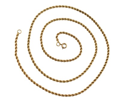 Lot 213 - HALLMARKED 18CT GOLD ROPE TWIST CHAIN NECKLACE