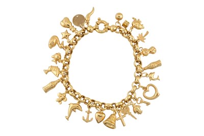Lot 278 - HALLMARKED COMPTON & WOODHOUSE 9CT GOLD CHARM BRACELET