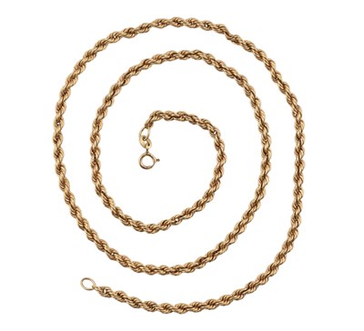 Lot 495 - HALLMARKED 9CT GOLD ROPETWIST CHAIN NECKLACE