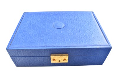 Lot 23 - ROLEX BLUE LEATHER EMBOSSED LADIES JEWELLERY BOX