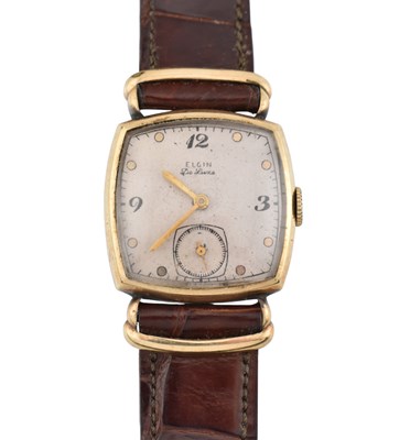 Lot 72 - EARLY 20TH CENTURY ELGIN DE LUXE 10CT GOLD FILLED WRISTWATCH