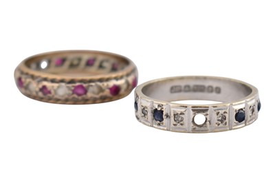 Lot 317 - TWO 9CT GOLD ETERNITY RINGS