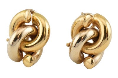 Lot 274 - PAIR OF 18CT ITALIAN GOLD KNOT EARRINGS