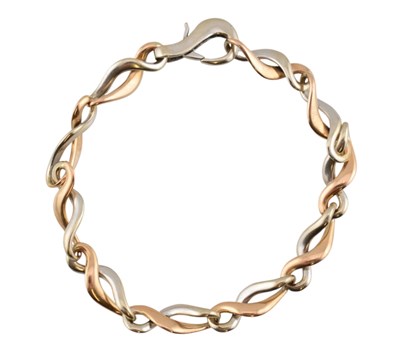 Lot 295 - ITALIAN BI-COLOUR GOLD FANCY LINK BRACELET
